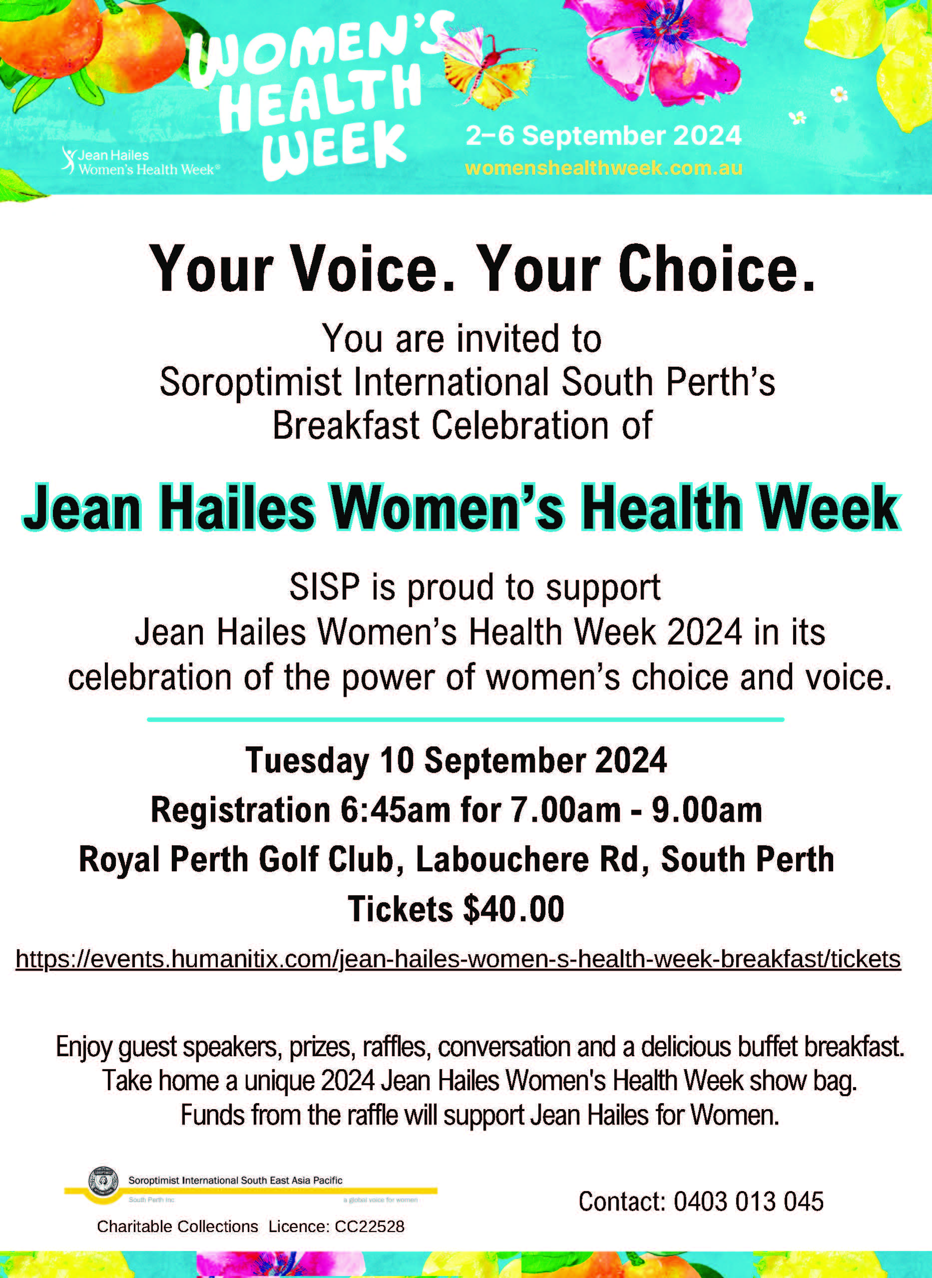 SI South Perth Jean Hailes Women’s Health Week 2024